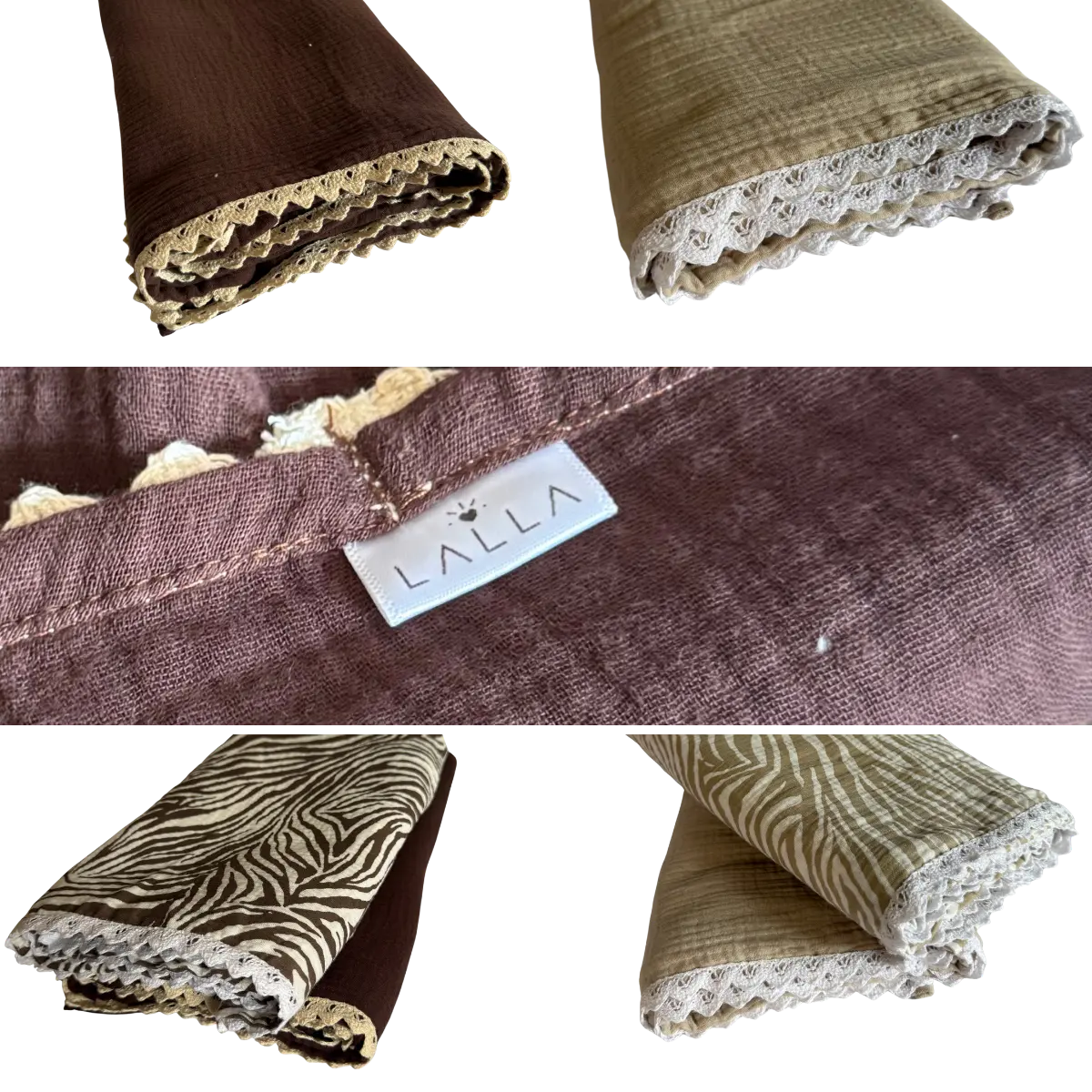 LALLA Cotton Muslin Blanket close up
