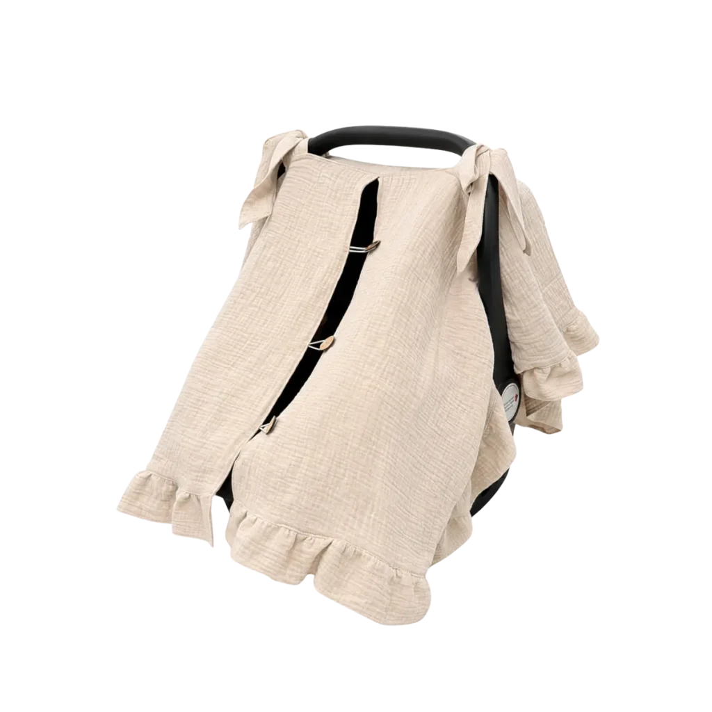 LALLA Muslin Ruffle Car Seat Cover