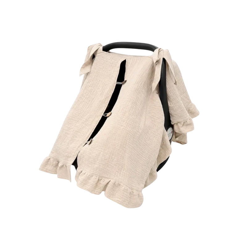 LALLA Muslin Ruffle Car Seat Cover