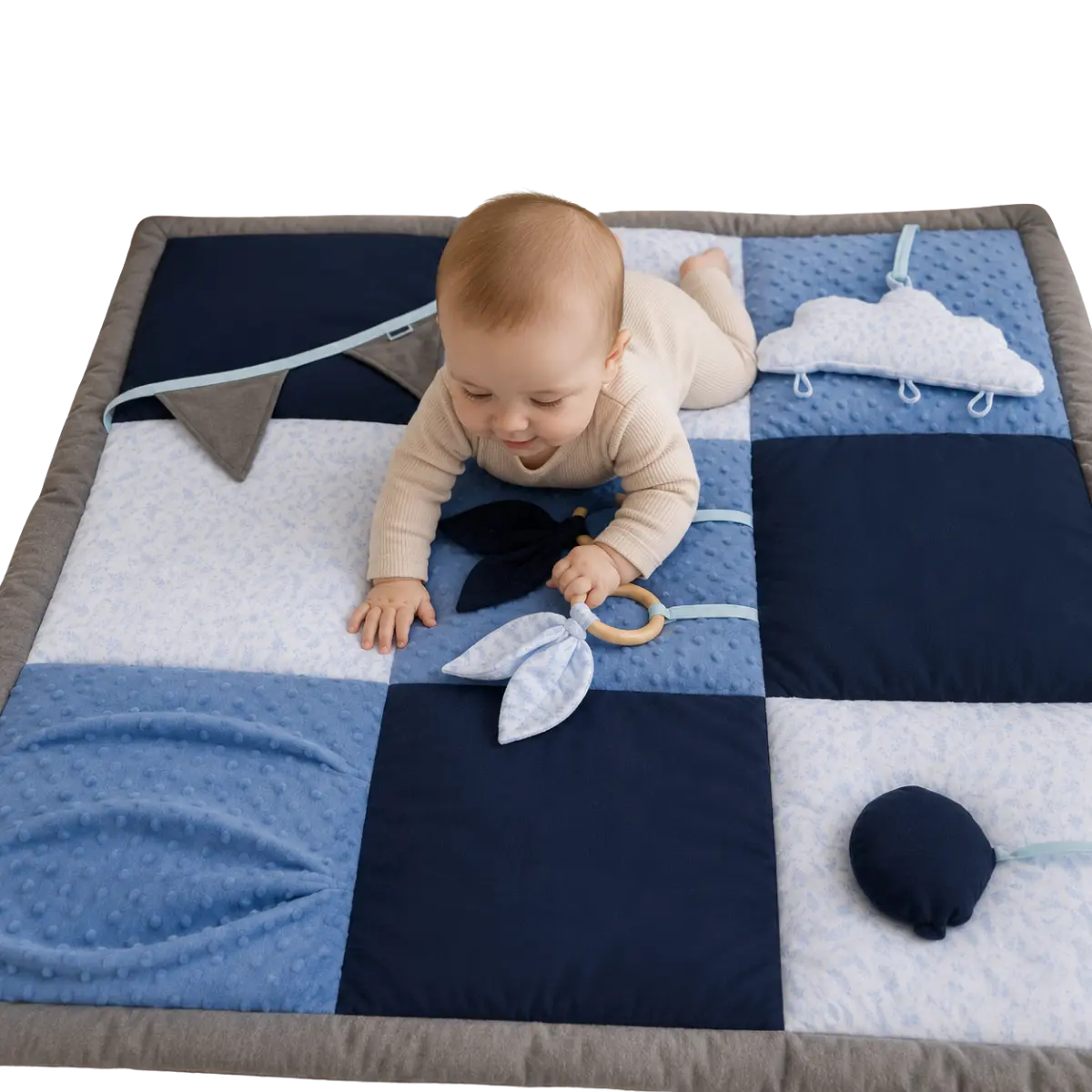 LALLA Sensory Play Mat baby mochup blue