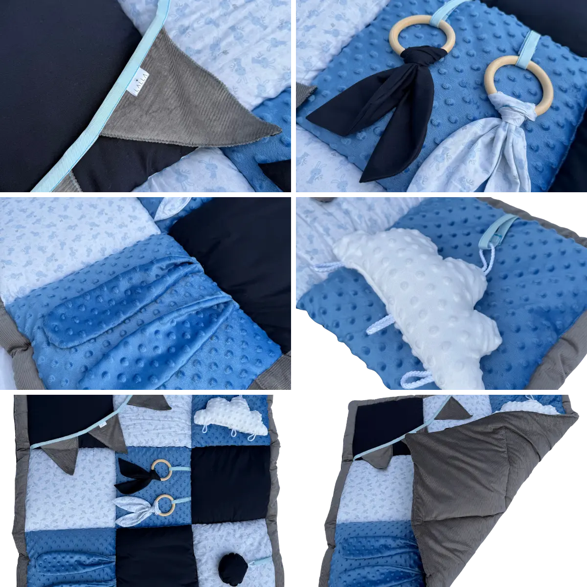 LALLA Sensory Play Mat blue Close up
